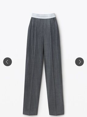 Alexander Wang High-Waisted Pleat Pant with Logo Elastic